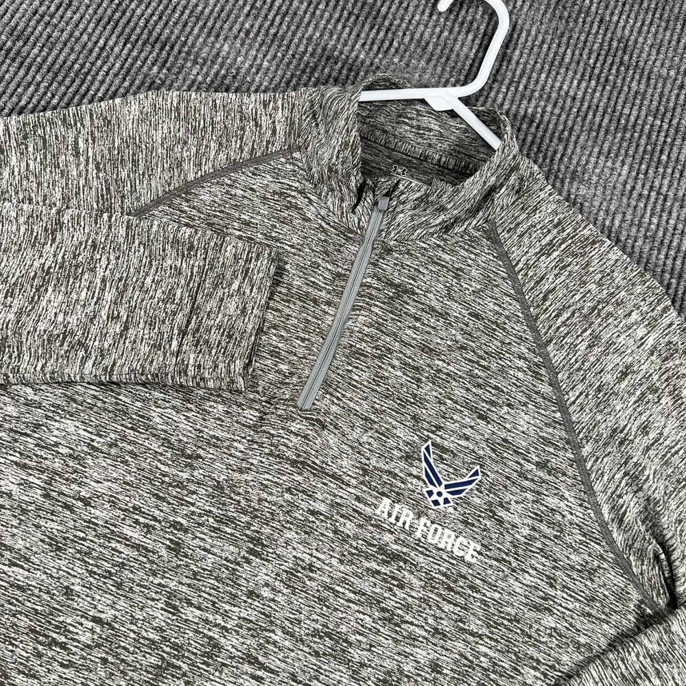 Air Force Falcons Pullover Shirt Mens Large Gray Long Sleeve 1/4 Zip Under Armou